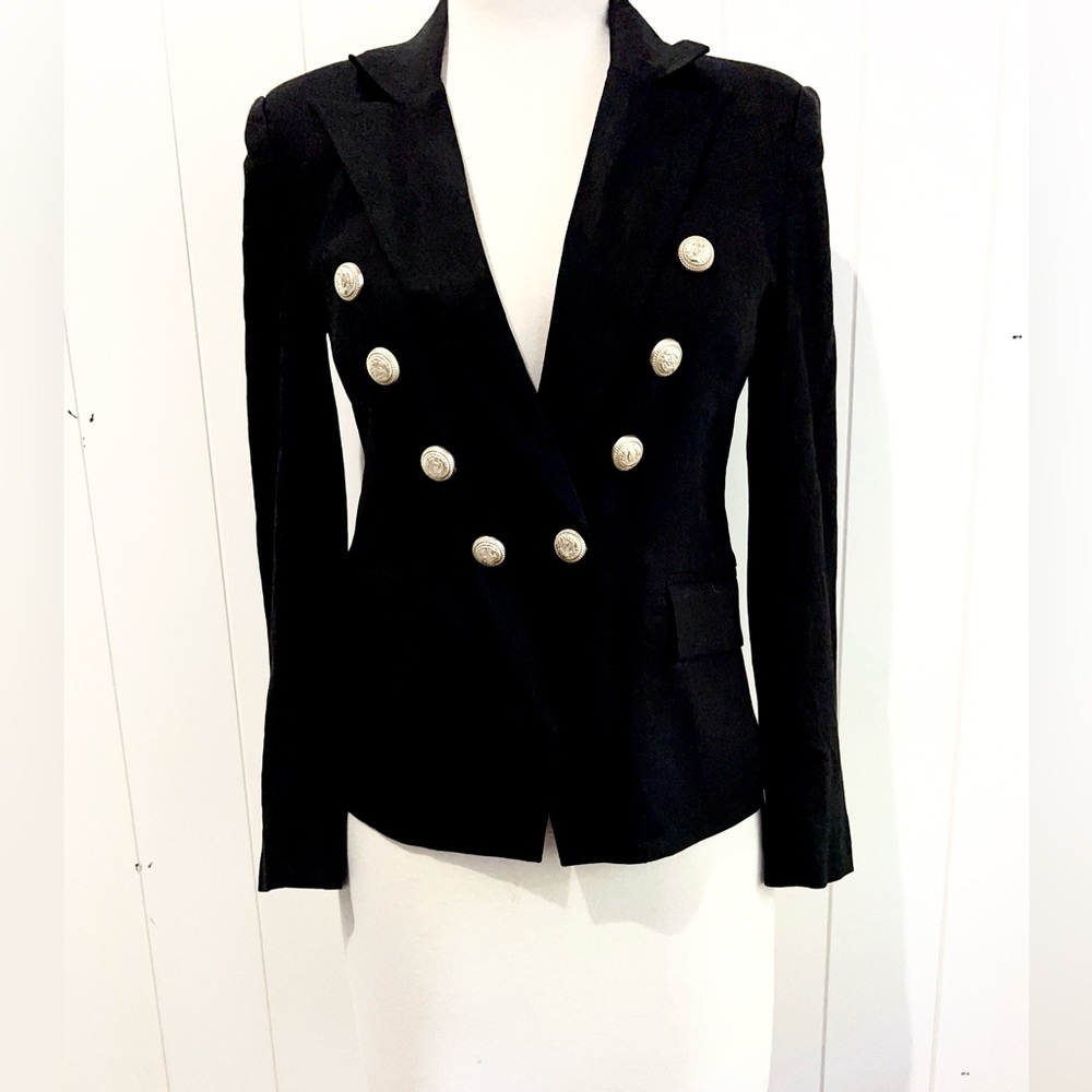 Generation Love NWOT  Linen Blazer  Double Breasted Size 3 Black